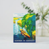 Paar op kajak op de rivier in Duitsland tijdens de Briefkaart (Staand voorkant)