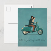 Paar op Motorfiets Briefkaart (Voorkant / Achterkant)