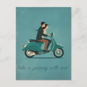 Paar op Motorfiets Briefkaart (Voorkant)