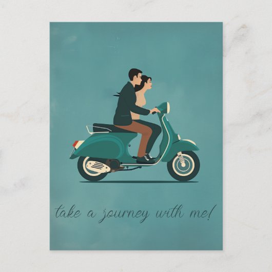 Paar op Motorfiets Briefkaart (Voorkant)