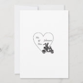 Paar op uitnodiging van het motorfietshuwelijk (Achterkant)