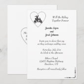 Paar op uitnodiging van het motorfietshuwelijk (Voorkant / Achterkant)