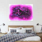 Paar Paard Canvas Print Running in Sterrennacht (Insitu (Slaapkamer))