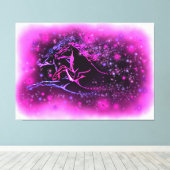 Paar Paard Canvas Print Running in Sterrennacht (Insitu (Houten vloer))