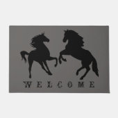 Paar Paard Deurmat Welkom - Kies kleuren (Voorkant)