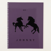 Paar Paard Planner Aangepaste Naam Datum en Kleure (Voorkant)