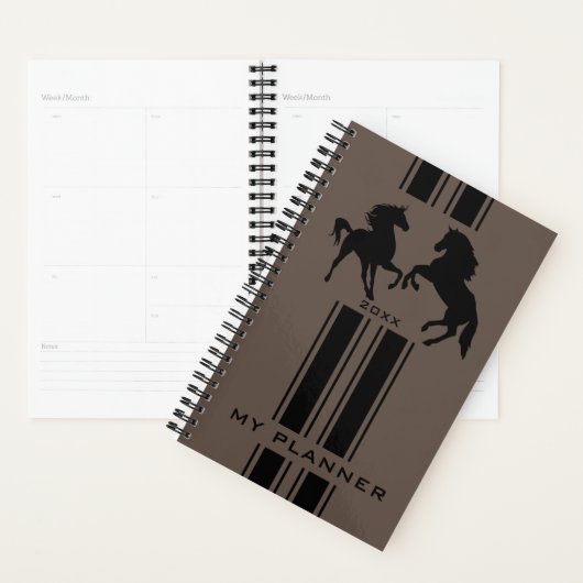 Paar Paard Planner Gepersonaliseerd Voeg Jaar toe (Display)