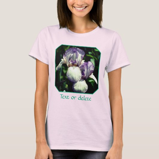 Paar paarse en witte baardirisbloemen  t-shirt (Voorkant)