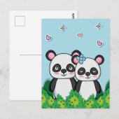 Paar panda's briefkaart (Voorkant / Achterkant)