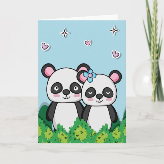 Paar panda's kaart (Voorkant)