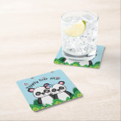 Paar Panda's Kartonnen Onderzetters (Insitu)