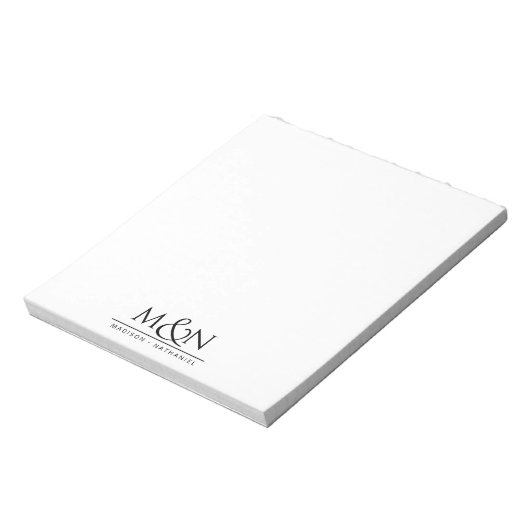 Paar Pas getrouwd Ampersand Monogram Notitieblok (Linkerzijde)