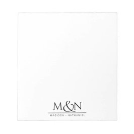 Paar Pas getrouwd Ampersand Monogram Notitieblok