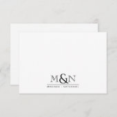Paar Pas getrouwd Ampersand Monogram Notitiekaartje (Voorkant / Achterkant)