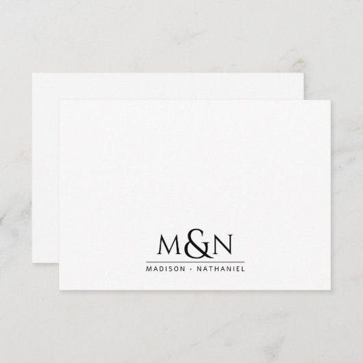 Paar Pas getrouwd Ampersand Monogram Notitiekaartje (Voorkant / Achterkant)