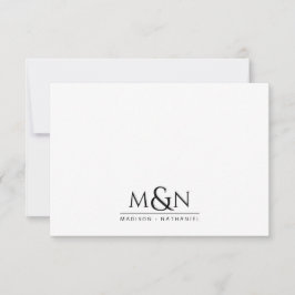 Paar Pas getrouwd Ampersand Monogram Notitiekaartje