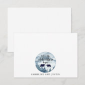 Paar Pas getrouwd bos Waterverf avontuur begint Notitiekaartje (Voorkant / Achterkant)