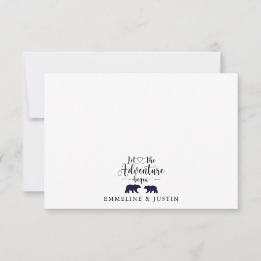 Paar Pas getrouwd laat het avontuur beginnen Notitiekaartje (Voorkant)