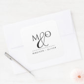 Paar Passen getrouwd Ampersand Monogram Envelop Af Vierkante Sticker (Envelop)