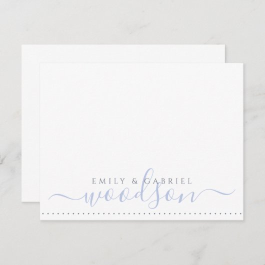 Paar Passen getrouwd Naam Weddenschap Monogram Bla Notitiekaartje (Voorkant / Achterkant)