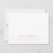 Paar Passen getrouwd Naam Weddenschap Monogram roz Notitiekaartje (Voorkant)