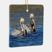 Paar pelikanen keramisch ornament (Rechts)