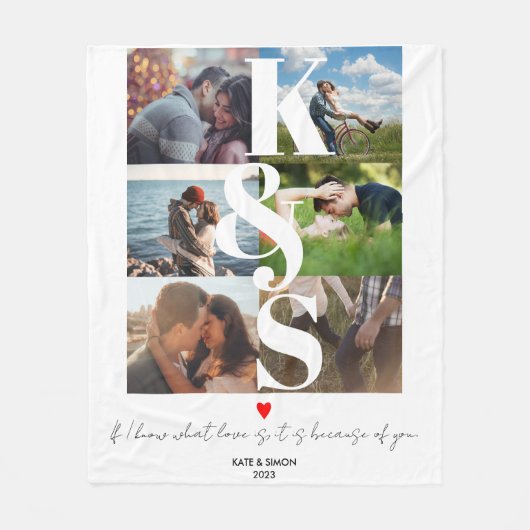 Paar persoonlijke foto's opslaan fleece deken (Voorkant)