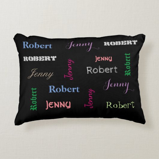 Paar persoonlijke namen decoratief kussen (Voorkant)