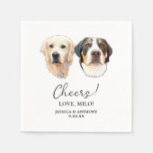 Paar Pet Hand Tekening Gepersonaliseerde Proost Servet (Voorkant)