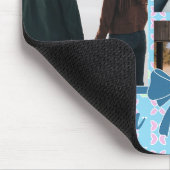 Paar Photo Collage Love Blue Pattern Muismat (Hoek)
