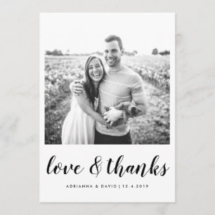 Paar Photo Wedding Love and Bedankt Script
