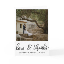 Paar Photo Wedding Love and Bedankt Script