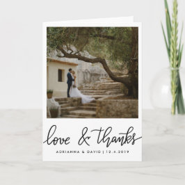 Paar Photo Wedding Love and Bedankt Script