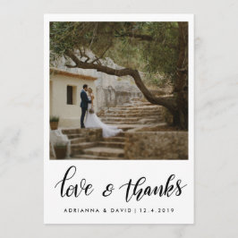 Paar Photo Wedding Love and Bedankt Script