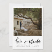 Paar Photo Wedding Love and Bedankt Script (Voorkant)