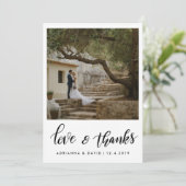 Paar Photo Wedding Love and Bedankt Script (Staand voorkant)