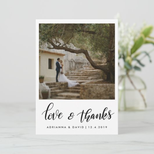 Paar Photo Wedding Love and Bedankt Script (Staand voorkant)