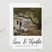 Paar Photo Wedding Love and Bedankt Script (Voorkant / Achterkant)