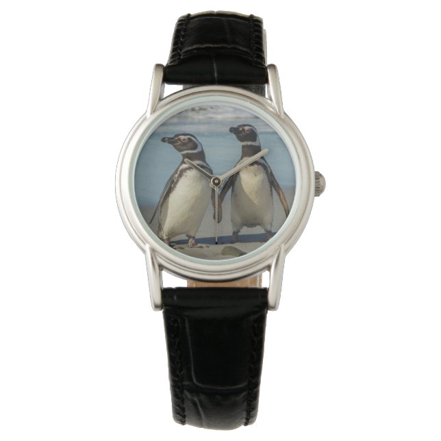 Paar pinguïns op het strand horloge (Voorkant)
