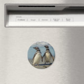 Paar pinguïns op het strand magneet (Insitu (Vaatwasser))