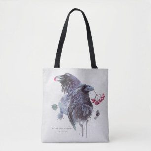 Paar Plonsen van de Waterverf van Raven Abstracte Tote Bag