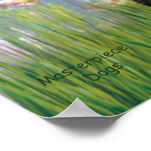 Paar poodle (zwart + wit) - Lilies 2 Poster (Hoek)