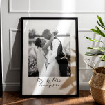 Paar Portret Bruiloft Jubileum Foto Aangepast Poster<br><div class="desc">Vier de tijdloze liefde gedeeld tussen een paar met onze Couple Portrait Wedding Jubileum Foto Custom Poster. Dit elegante kunstwerk is het perfecte gepersonaliseerde geschenk voor het herdenken van een huwelijksverjaardag of het vieren van de liefde van pasgetrouwden. Met een paar portretten van een foto, versierd met zwart-wit elegant script,...</div>