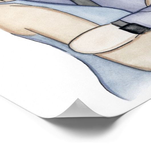 Paar Portret Print- Politieagent en Vrouw Poster (Hoek)