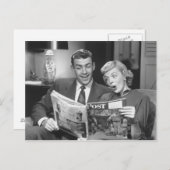 Paar Reading Magazine Briefkaart (Voorkant / Achterkant)