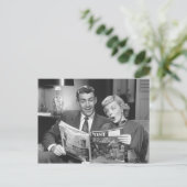 Paar Reading Magazine Briefkaart (Staand voorkant)