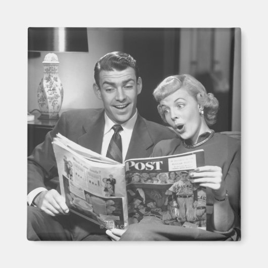 Paar Reading Magazine Magneet (Voorkant)