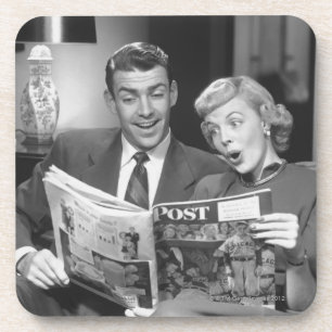 Paar Reading Magazine Onderzetter