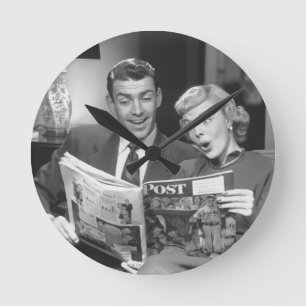 Paar Reading Magazine Ronde Klok