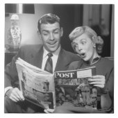 Paar Reading Magazine Tegeltje (Voorkant)